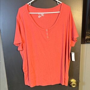 Terra & Sky Red Short Sleeve Top